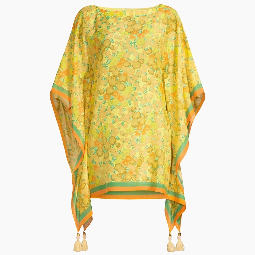 Tory Burch Printed Beach Caftan in Yellow Blossom